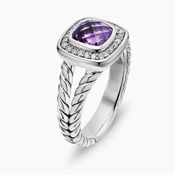 David Yurman  Petite Albion® Ring With Pavé Diamonds Amethyst - Picture 2 of 4